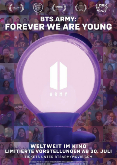 Filmplakat: Die Pop-Ikonen des 21. Jahrhunderts im Klever Kino - BTS Army: Forever We Are Young im Klever Kino